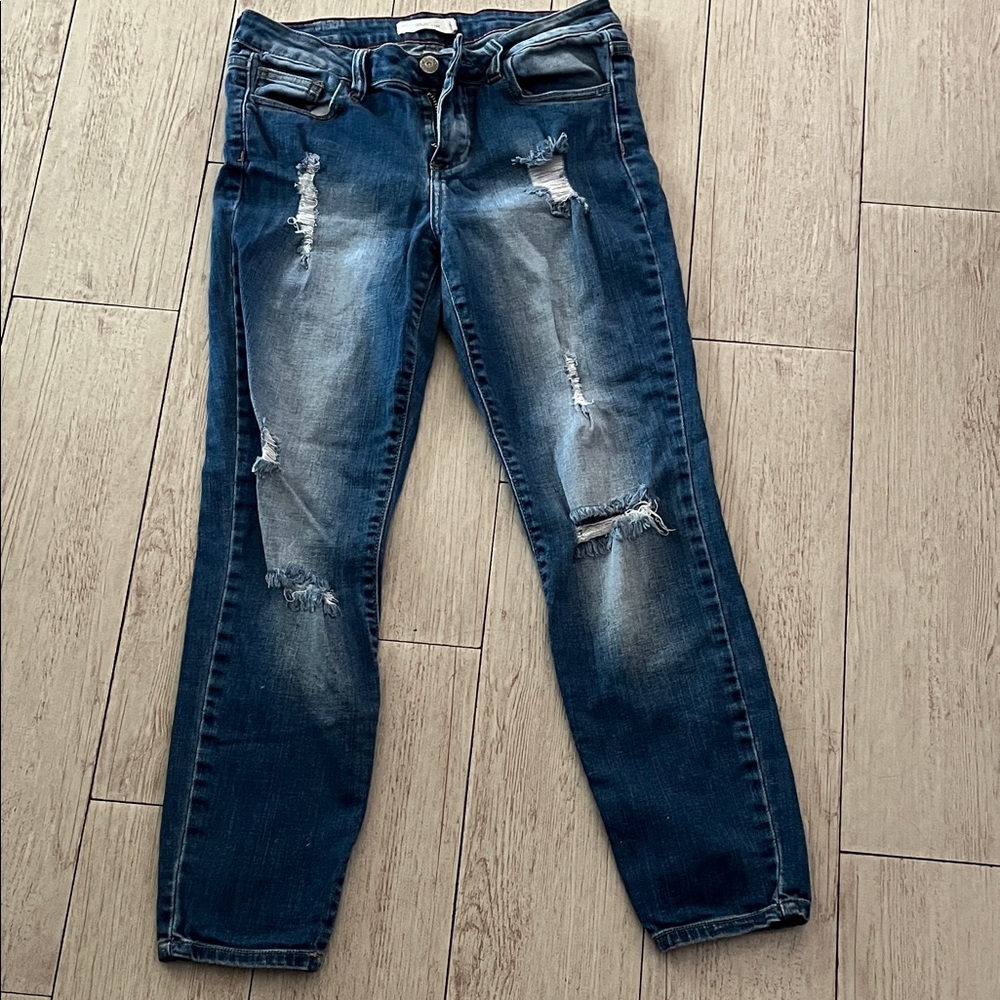 Cello Distressed Dark Blue Women's Jeans